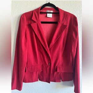 Vintage Pre-owned R&K Suede Red Full Sleeve Jacket Size 6
